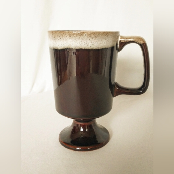 Vintage Brown Drip Glaze Irish Coffee Mug - Terracotta - Picture 3 of 8